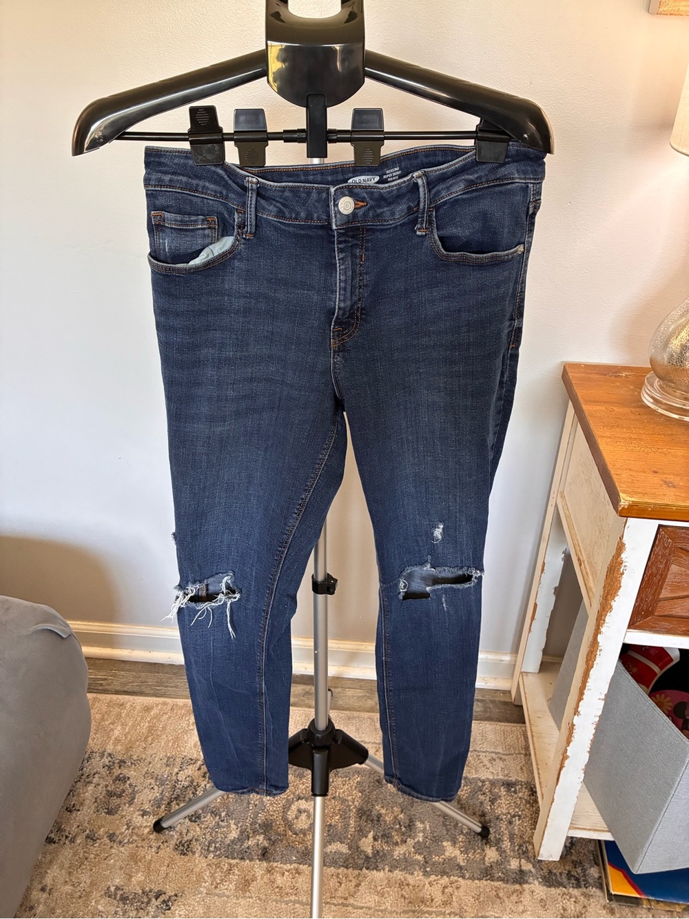 Old Navy Dark Blue Ripped Skinny Jeans